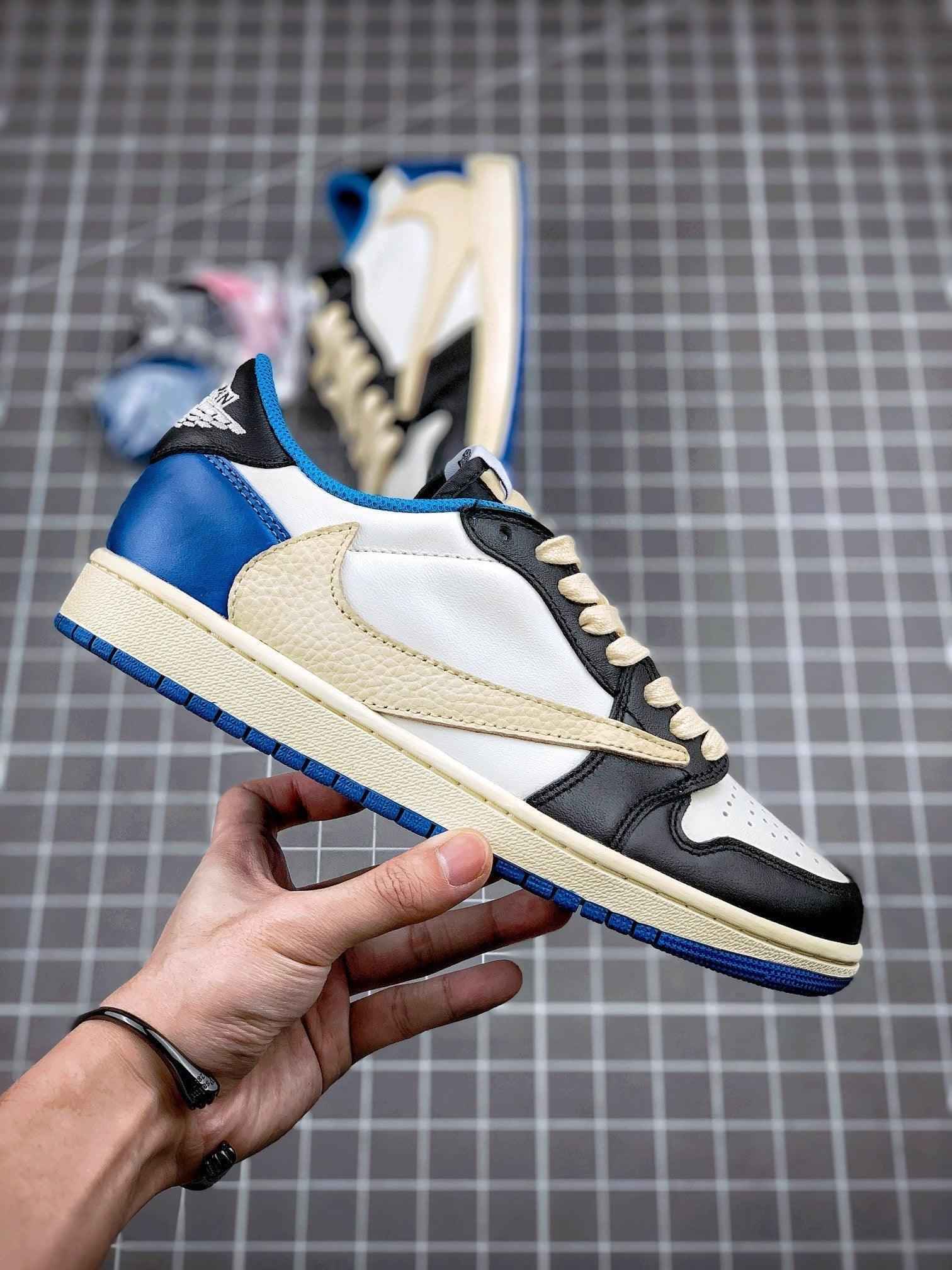 Custom Air Jordan 1 Low Fragment x T-Scott - DM7866-140